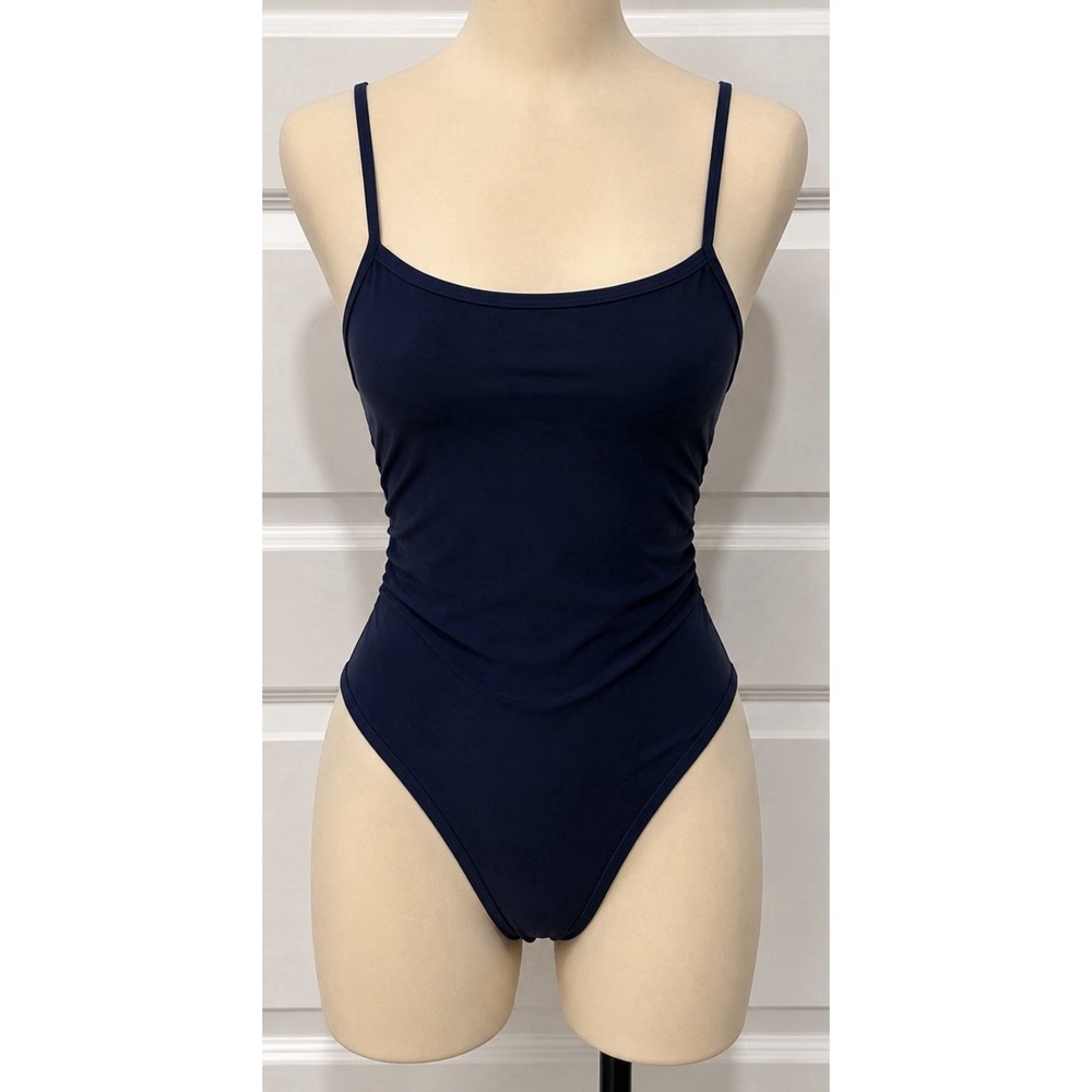 JOLYN Women's One Piece Swimsuit Back Tie Navy Blue Size 28 NICO Swim Team